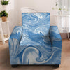 Blue Liquid Marble Armchair Cover-grizzshop