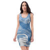 Blue Liquid Marble Bodycon Dress-grizzshop