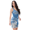 Blue Liquid Marble Bodycon Dress-grizzshop