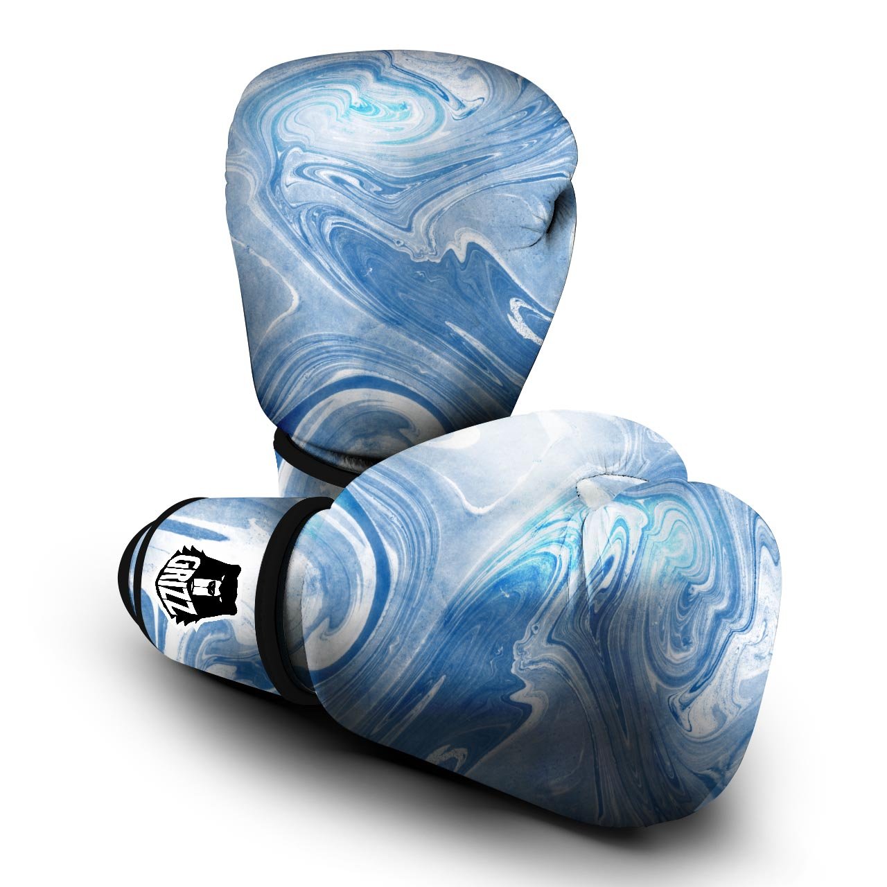 Blue Liquid Marble Boxing Gloves-grizzshop