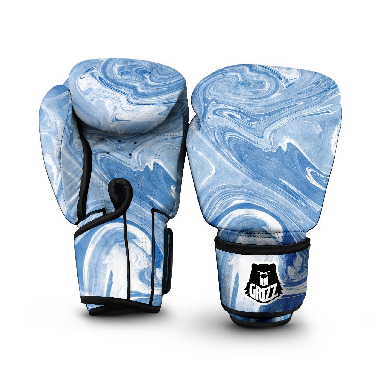 Blue Liquid Marble Boxing Gloves-grizzshop