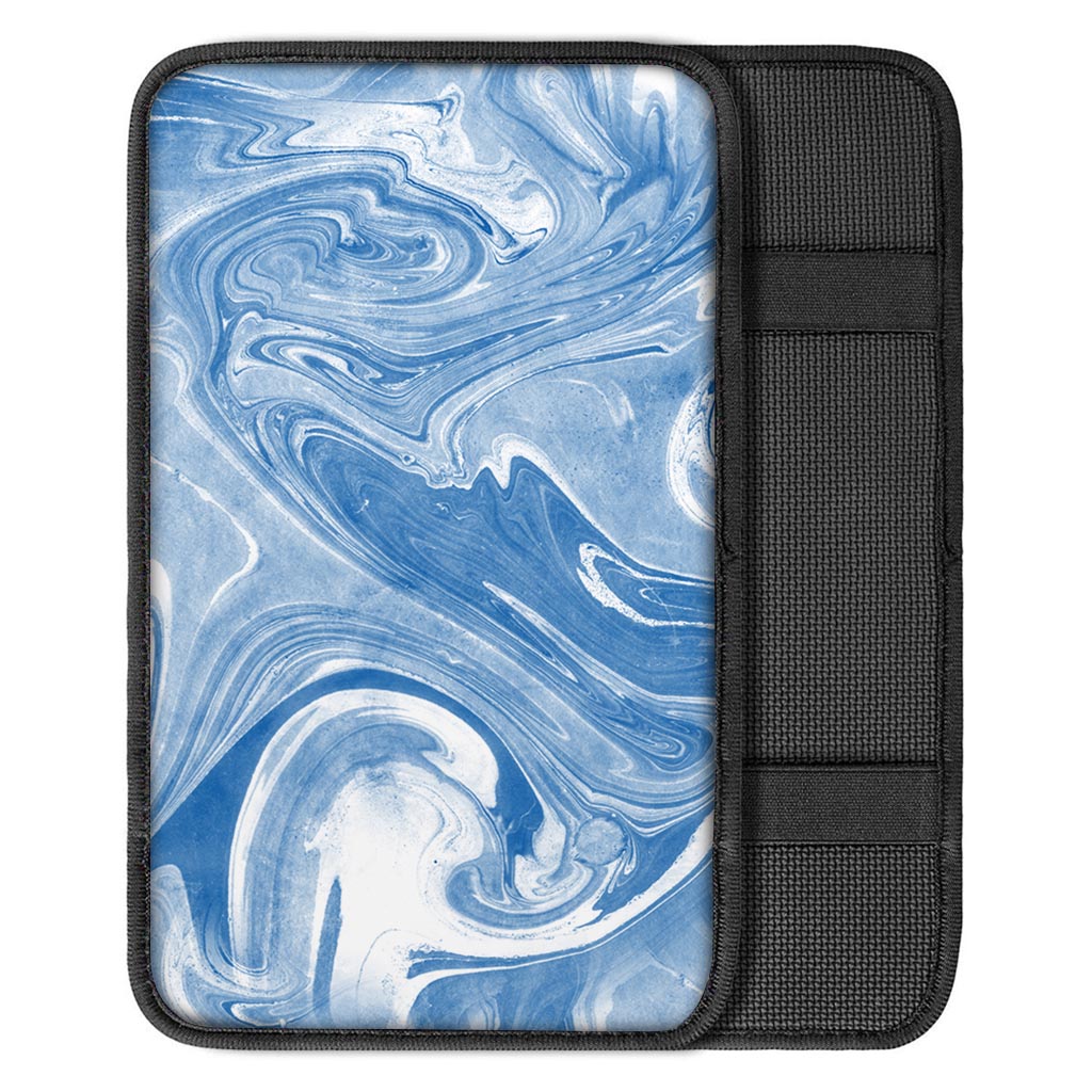 Blue Liquid Marble Car Console Cover-grizzshop