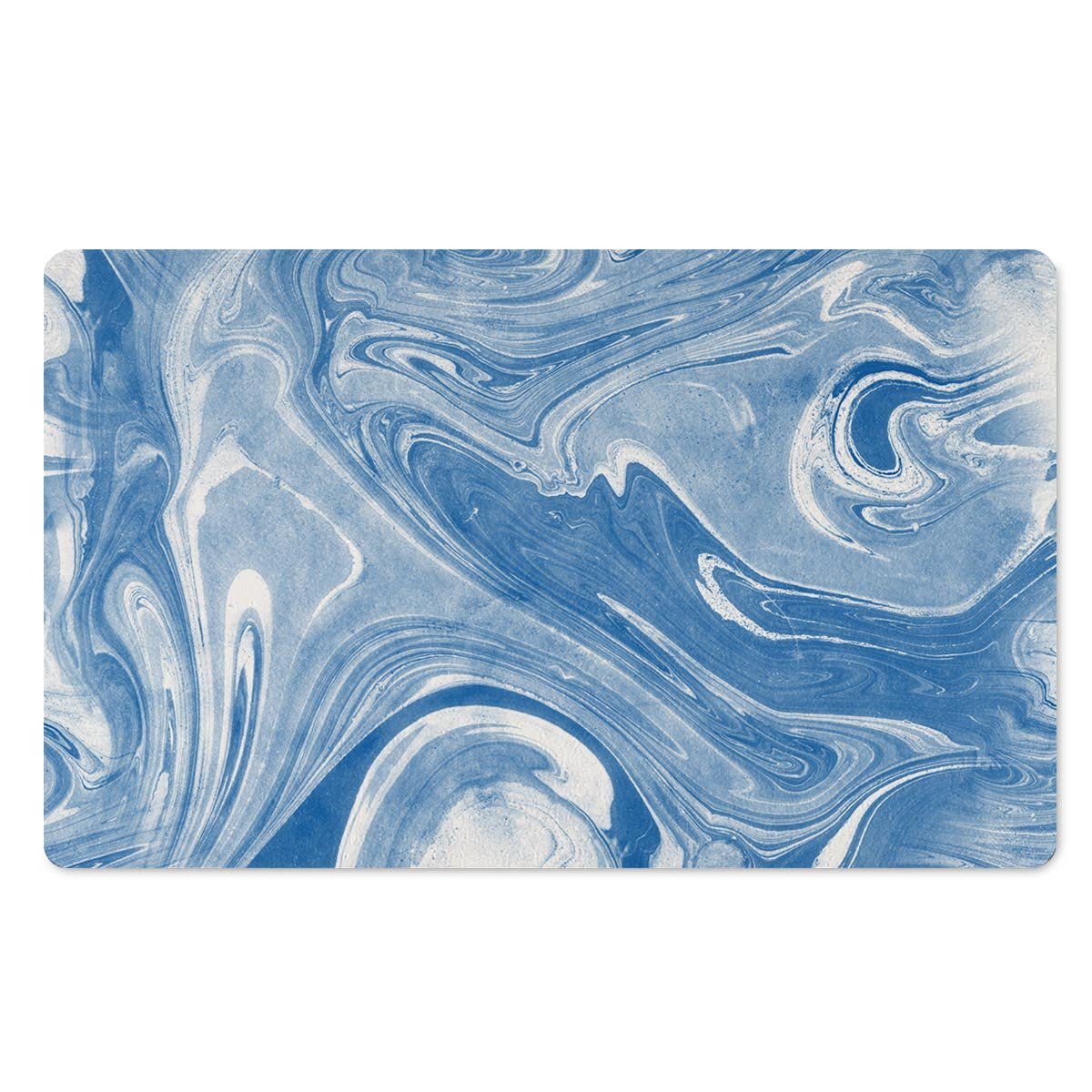 Blue Liquid Marble Door Mat-grizzshop