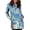 Blue Liquid Marble Hoodie Dress-grizzshop