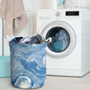 Blue Liquid Marble Laundry Basket-grizzshop