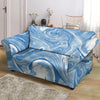 Blue Liquid Marble Loveseat Cover-grizzshop