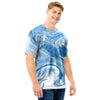 Blue Liquid Marble Men T Shirt-grizzshop