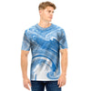 Blue Liquid Marble Men T Shirt-grizzshop