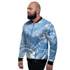 Blue Liquid Marble Men's Bomber Jacket-grizzshop