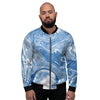 Blue Liquid Marble Men's Bomber Jacket-grizzshop