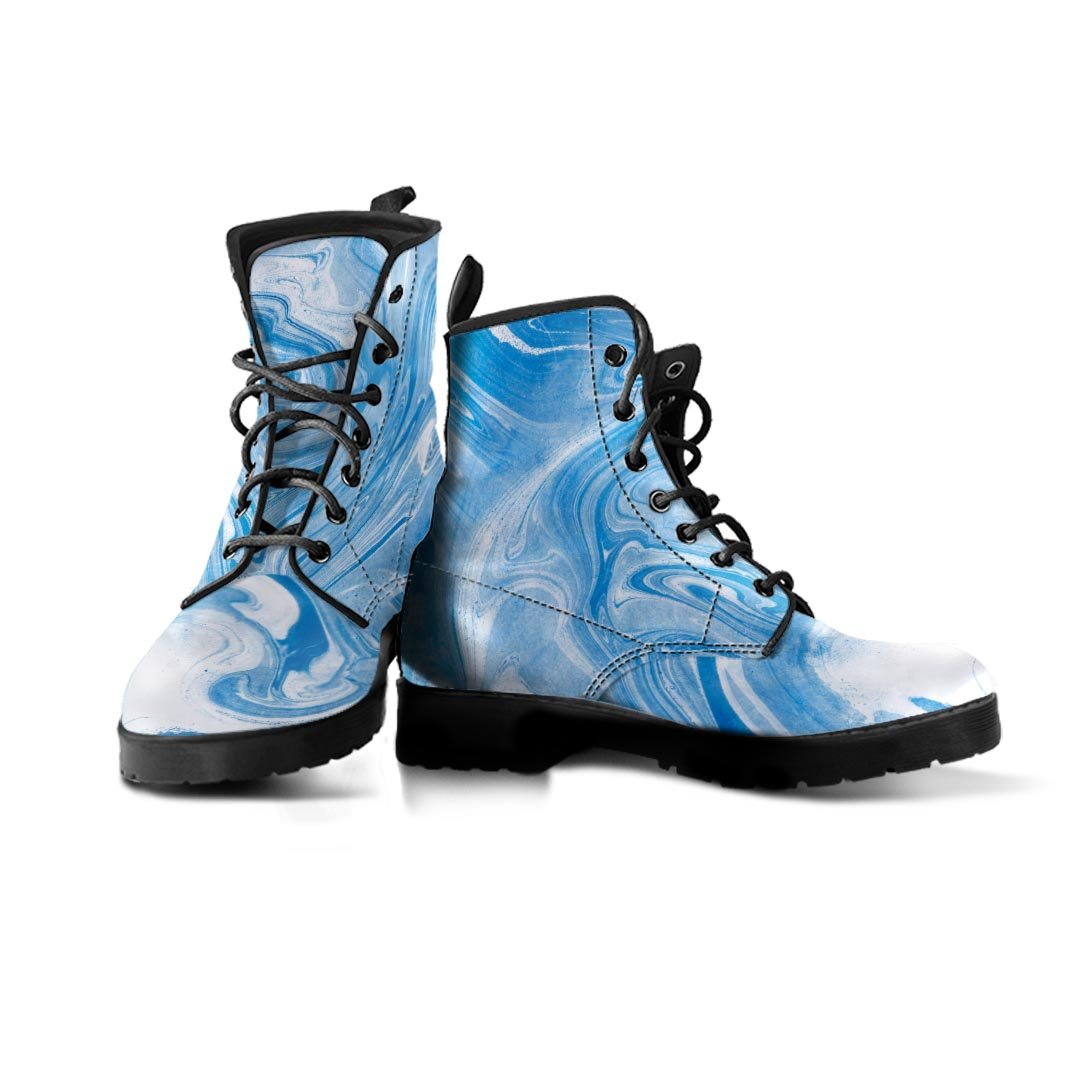 Blue Liquid Marble Men's Boots-grizzshop