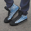 Blue Liquid Marble Men's High Top Shoes-grizzshop