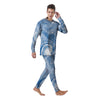 Blue Liquid Marble Men's Pajamas-grizzshop