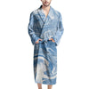 Blue Liquid Marble Men's Robe-grizzshop