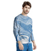 Blue Liquid Marble Men's Sweatshirt-grizzshop