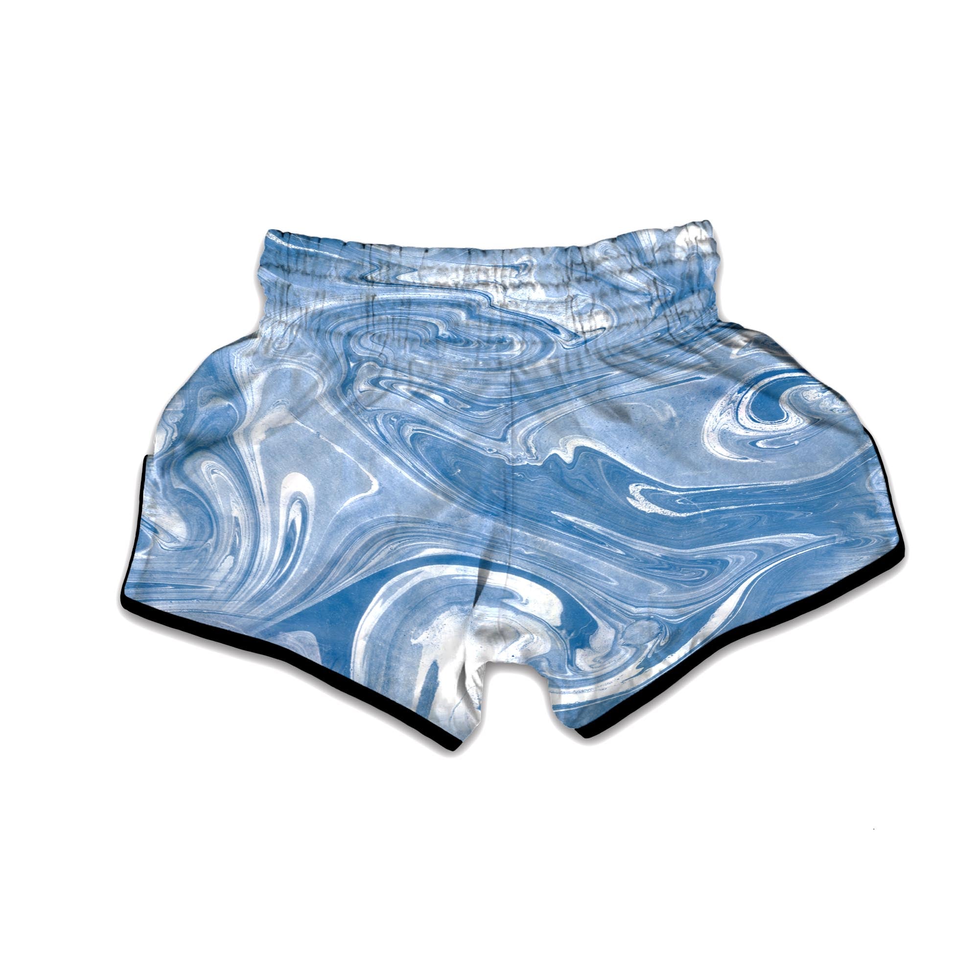 Blue Liquid Marble Muay Thai Boxing Shorts-grizzshop