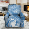 Blue Liquid Marble Recliner Cover-grizzshop