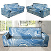 Blue Liquid Marble Sofa Cover-grizzshop