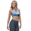 Blue Liquid Marble Sports Bra-grizzshop