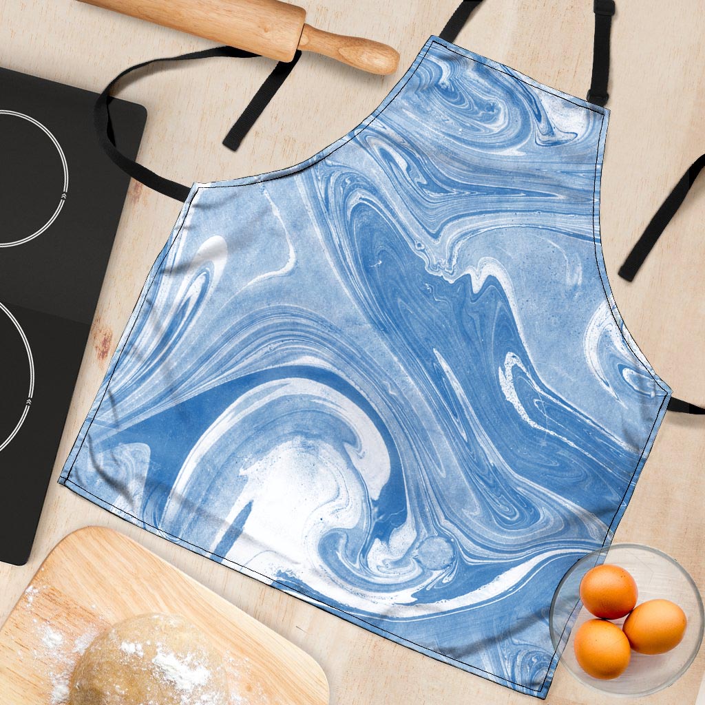 Blue Liquid Marble Women's Apron-grizzshop