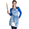 Blue Liquid Marble Women's Apron-grizzshop