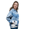 Blue Liquid Marble Women's Hoodie-grizzshop