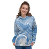 Blue Liquid Marble Women's Hoodie-grizzshop