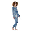 Blue Liquid Marble Women's Pajamas-grizzshop