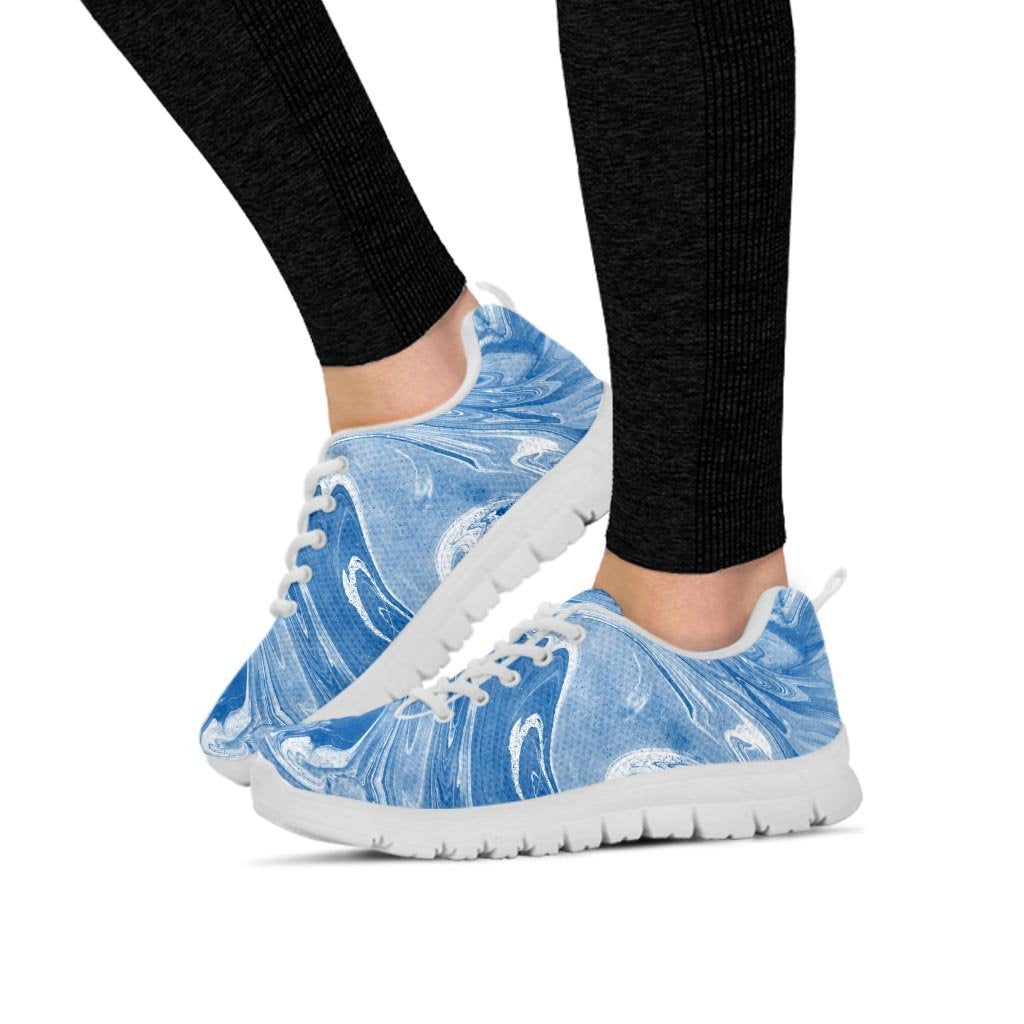 Blue Liquid Marble Women's Sneakers-grizzshop