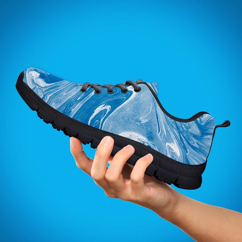 Blue Liquid Marble Women's Sneakers-grizzshop