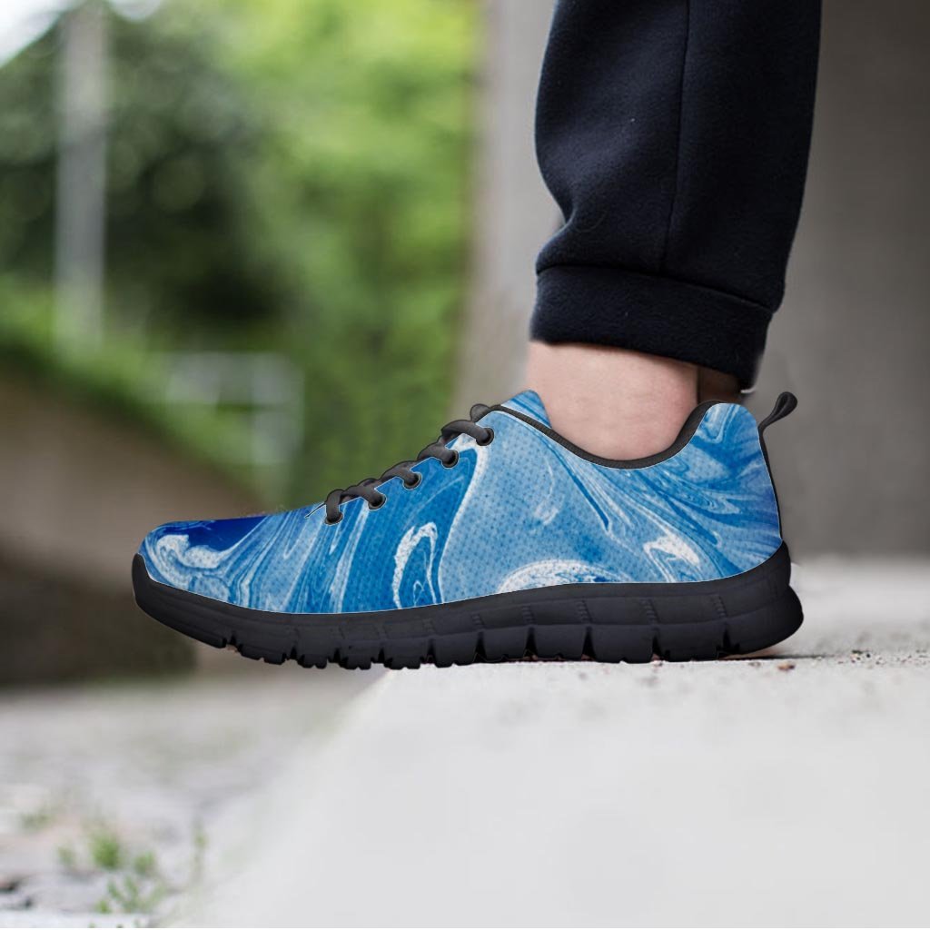 Blue Liquid Marble Women's Sneakers-grizzshop