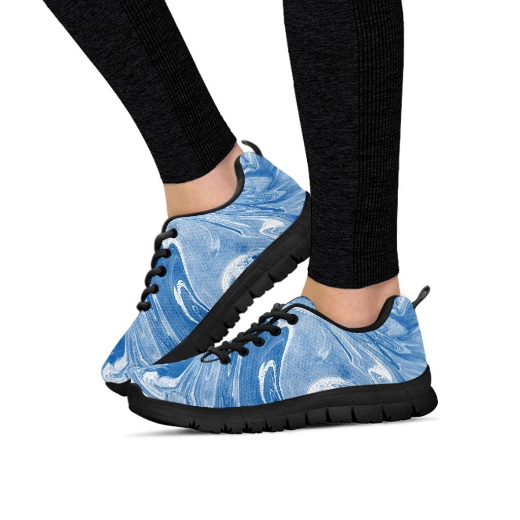 Blue Liquid Marble Women's Sneakers-grizzshop