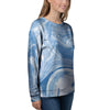 Blue Liquid Marble Women's Sweatshirt-grizzshop