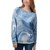 Blue Liquid Marble Women's Sweatshirt-grizzshop