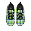 Blue Madras Plaid And Lime Print Pattern Black Sneaker-grizzshop