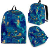 Blue Marble Pattern Print Backpack-grizzshop