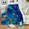 Blue Marble Pattern Print Blanket-grizzshop