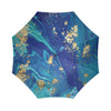 Blue Marble Pattern Print Foldable Umbrella-grizzshop