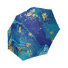 Blue Marble Pattern Print Foldable Umbrella-grizzshop