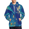 Blue Marble Pattern Print Men Pullover Hoodie-grizzshop