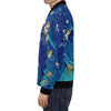 Blue Marble Pattern Print Men's Bomber Jacket-grizzshop