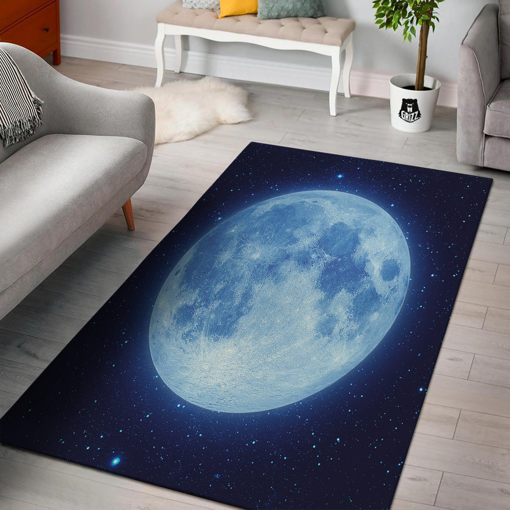 Blue Moon Print Floor Mat-grizzshop