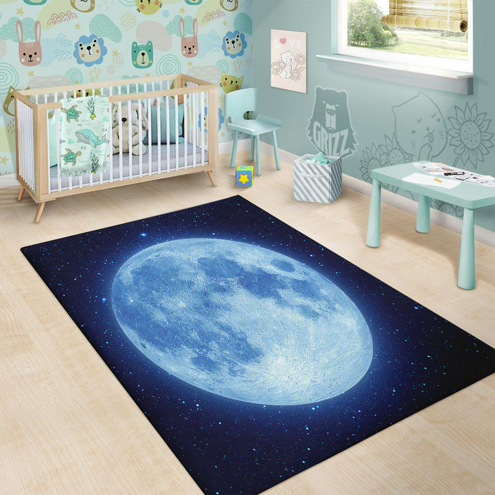 Blue Moon Print Floor Mat-grizzshop