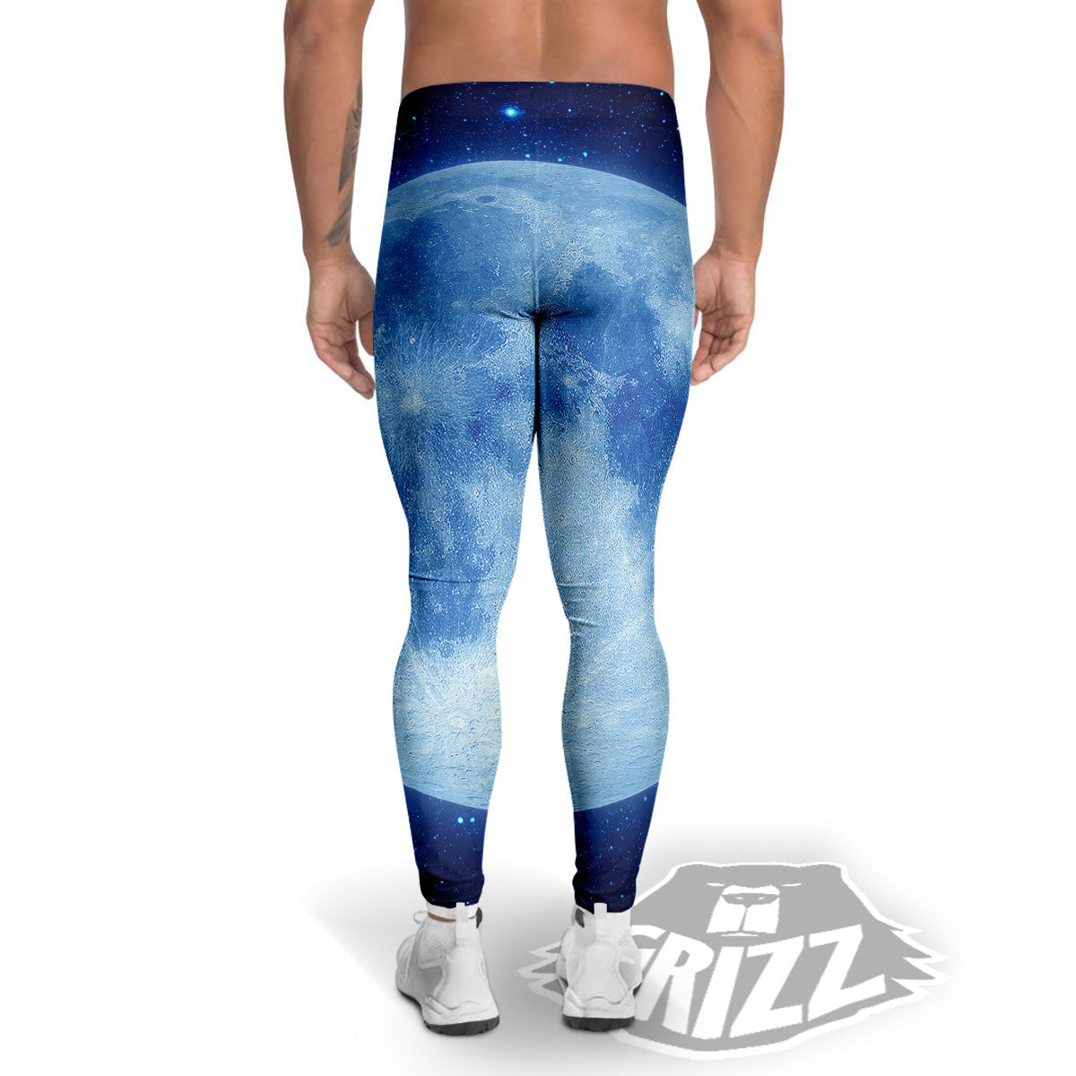 Blue Moon Print Men's Leggings-grizzshop