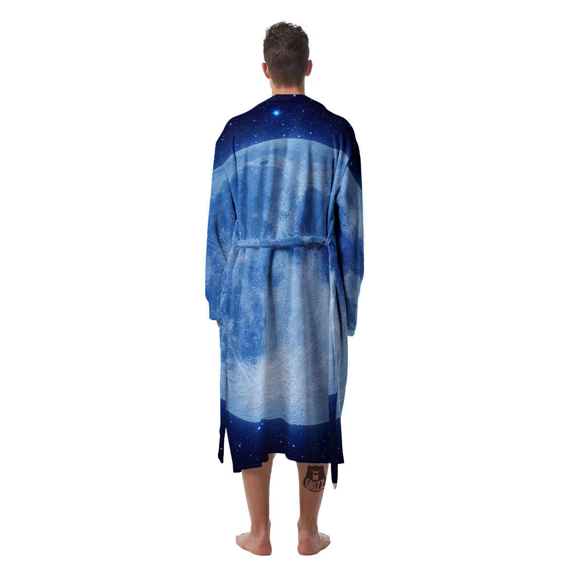 Blue Moon Print Men's Robe-grizzshop