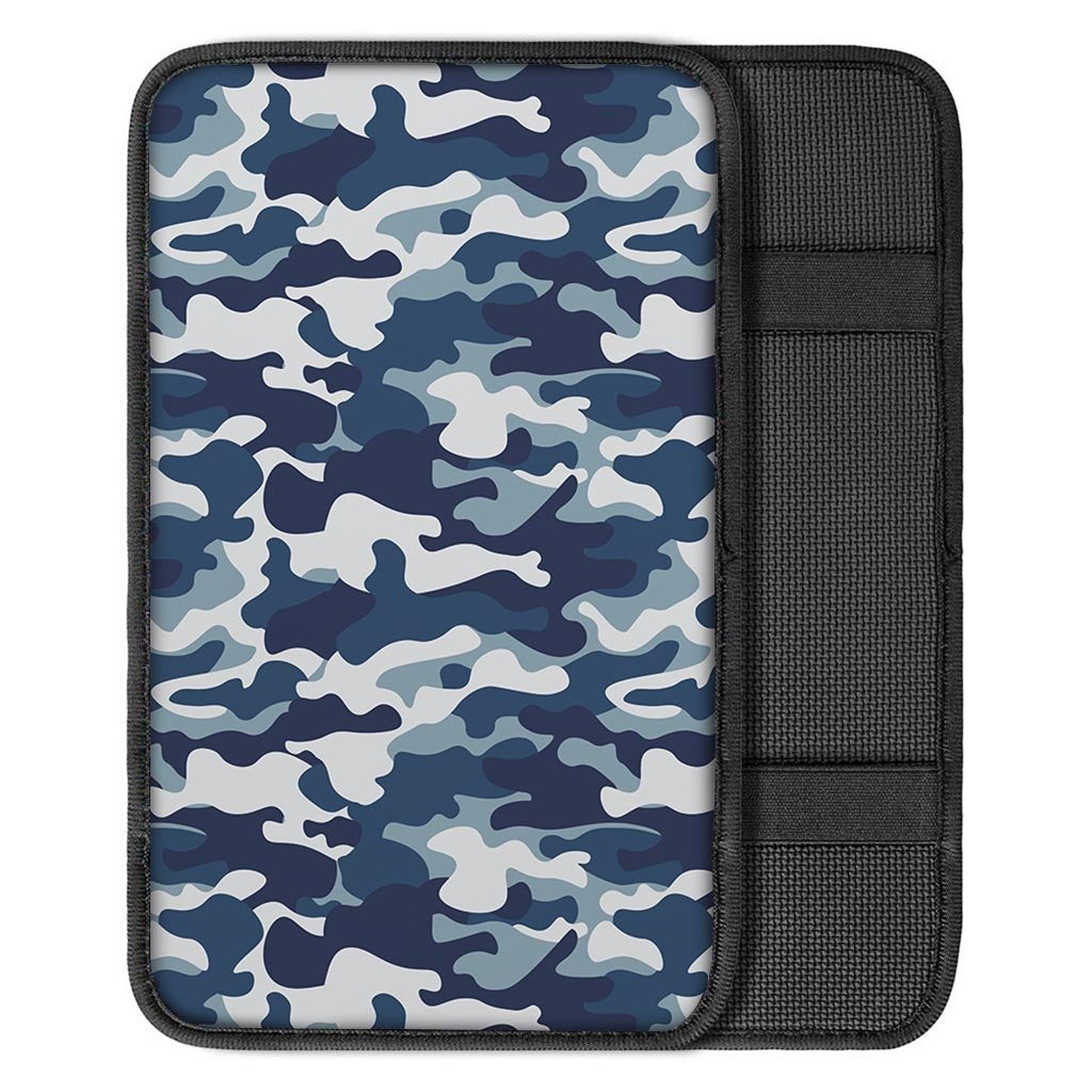 Blue Navy Camo Print Car Console Cover-grizzshop