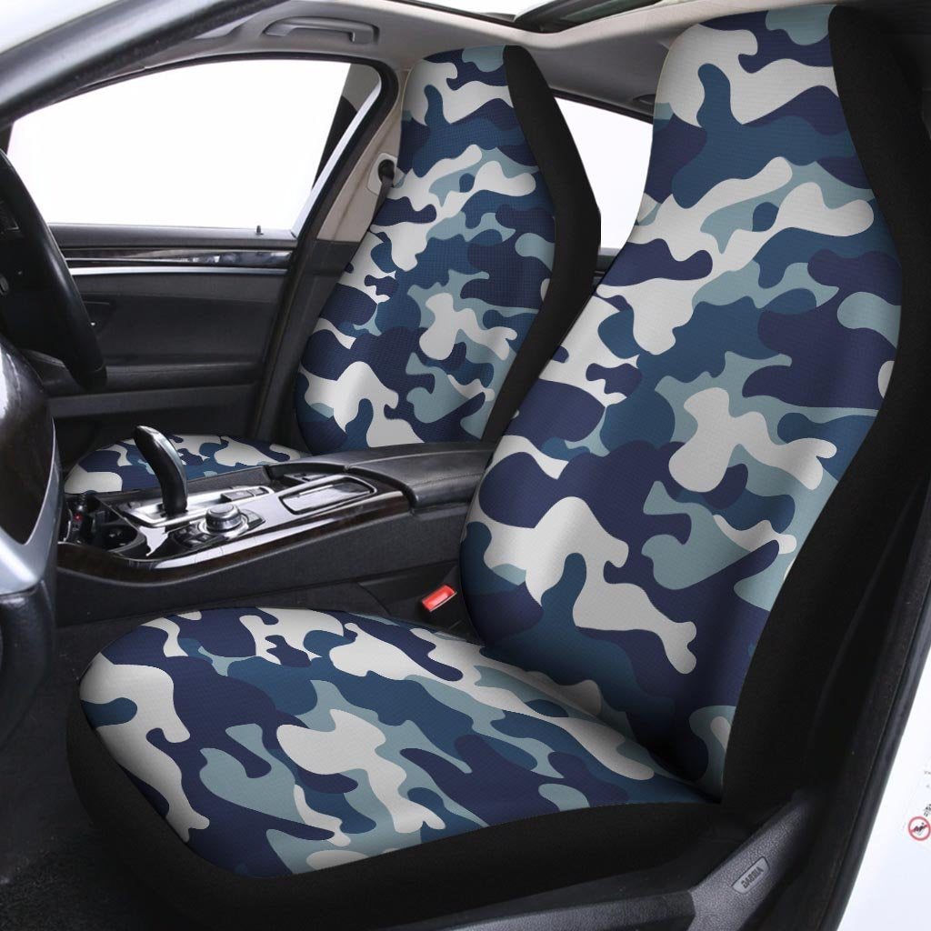 Blue Navy Camo Print Car Seat Covers-grizzshop