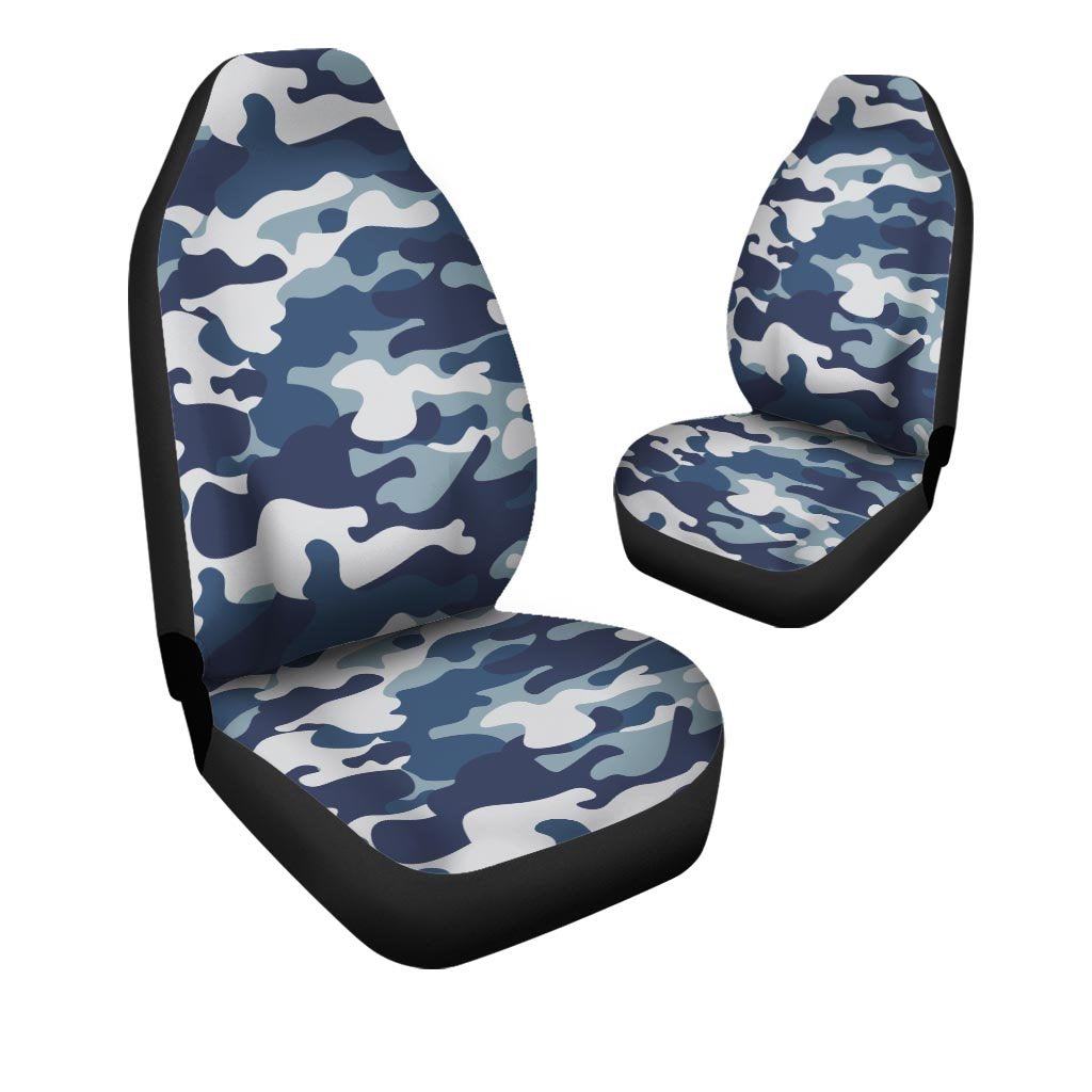 Blue Navy Camo Print Car Seat Covers-grizzshop