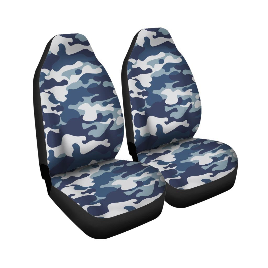 Blue Navy Camo Print Car Seat Covers-grizzshop