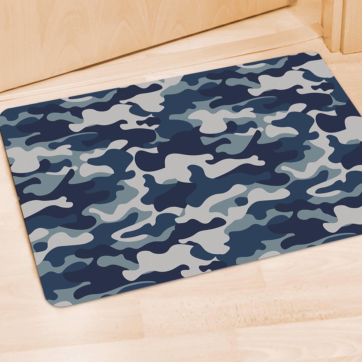 Blue Navy Camo Print Door Mat-grizzshop